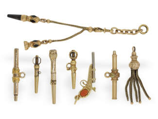 Watch keys: collection of rare gold verge watch keys, ca. 178…
