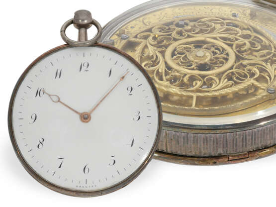 Pocket watch: unusual, both sides glazed large verge watch, c… - photo 1