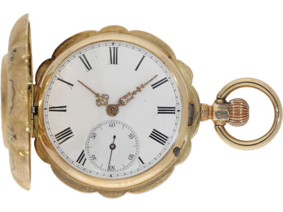Pocket watch: gold/enamel splendour hunting case watch set wi… - фото 3