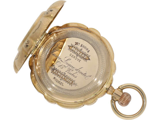 Pocket watch: gold/enamel splendour hunting case watch set wi… - photo 5