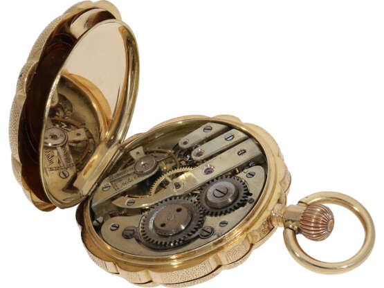 Pocket watch: gold/enamel splendour hunting case watch set wi… - фото 6