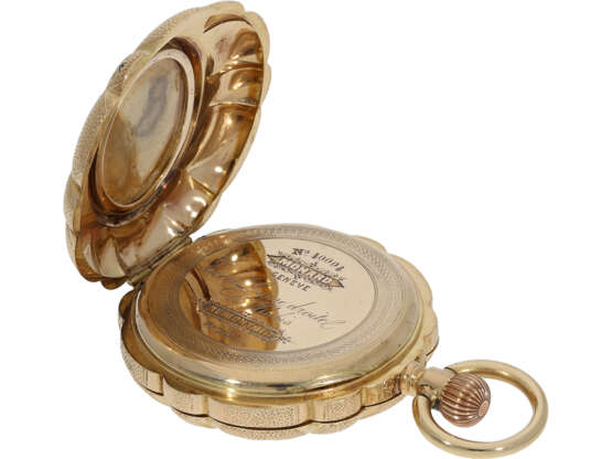 Pocket watch: gold/enamel splendour hunting case watch set wi… - фото 7