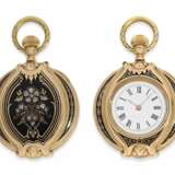 Pocket watch/ form watch: rare gold/ enamel form watch with d… - photo 1
