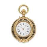 Pocket watch/ form watch: rare gold/ enamel form watch with d… - фото 2