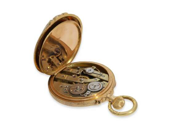 Pocket watch/ form watch: rare gold/ enamel form watch with d… - фото 3