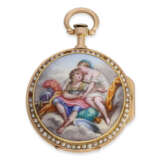 Taschenuhr: exquisite "Louis XV" Gold/Emaille-Spindeluhr mit… - Foto 1
