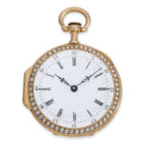 Pocket watch: exquisite "Louis XV" gold/enamel verge watch wi… - фото 2
