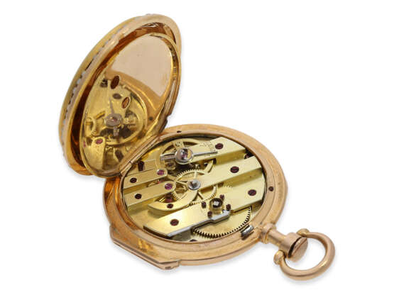 Pocket watch: exquisite "Louis XV" gold/enamel verge watch wi… - photo 5
