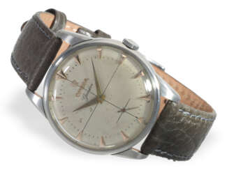 Armbanduhr: große Omega in Stahl mit seltenem "Honeycomb-Sec…