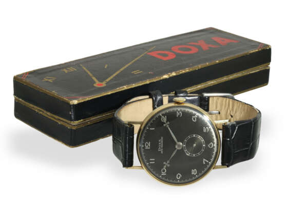 Armbanduhr: sehr seltene, große Doxa mit schwarzem Zifferbla… - Foto 8