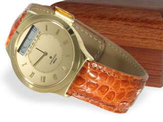 Wristwatch: rare Junghans Mega in gold, Ref 25/9110 from 1980…
