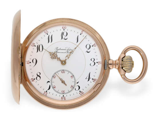 Pocket watch: pink gold hunting case watch, high quality Anke… - photo 1