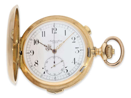 Pocket watch: impressive gold hunting case watch with repeate… - photo 1