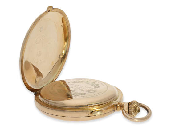 Pocket watch: impressive gold hunting case watch with repeate… - photo 5