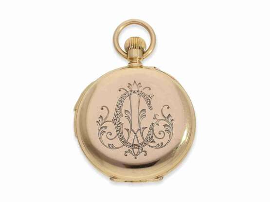 Pocket watch: pink gold gentleman's pocket watch with quarter… - фото 6