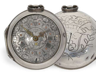 Pocket watch: early London pair case verge watch with date, H…