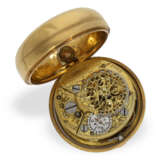 Pocket watch: large, gold repoussé verge watch with triple ca… - photo 2