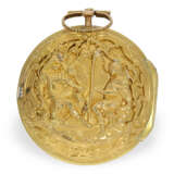Pocket watch: large, gold repoussé verge watch with triple ca… - photo 8