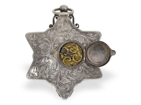 Pocket watch: extremely rare rock crystal form watch "Star" B… - фото 5