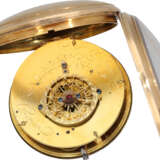 Taschenuhr: große, goldene Spindeluhr mit Emaillemalerei und… - Foto 2
