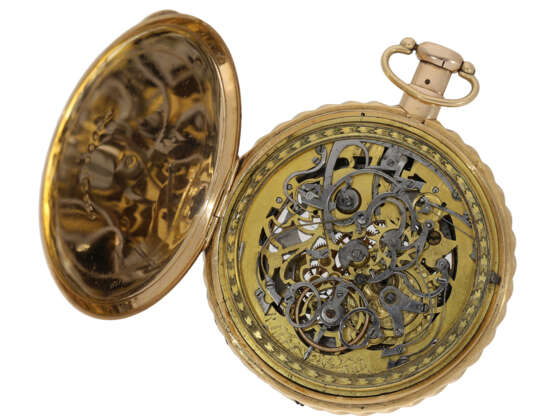 Pocket watch: exceptionally large skeletonised cylinder watch… - фото 2