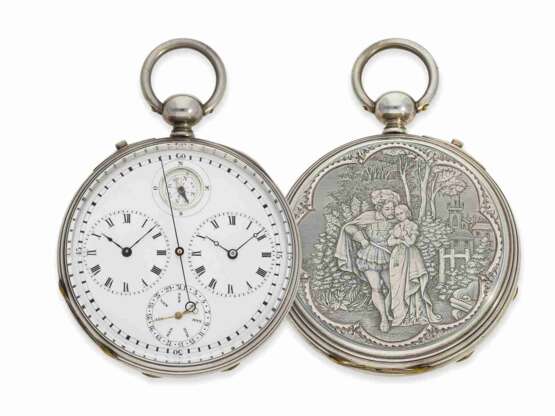 Pocket watch: extremely rare large astronomical deck watch wi… - фото 3