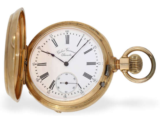 Pocket watch: heavy gold hunting case with chronometer escape… - photo 1