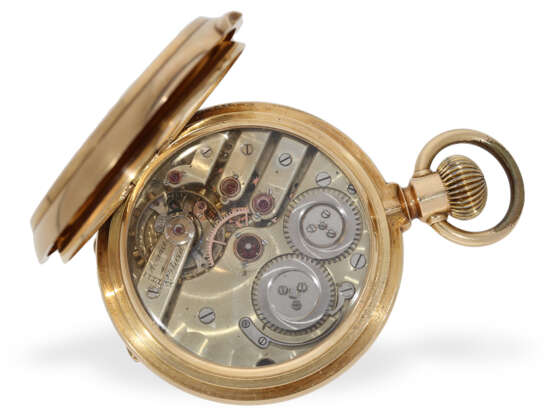 Pocket watch: heavy gold hunting case with chronometer escape… - фото 2