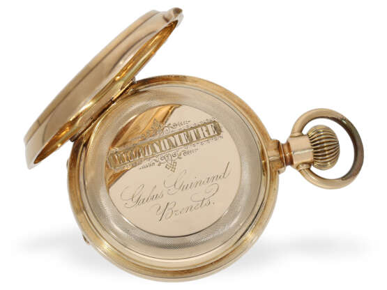 Pocket watch: heavy gold hunting case with chronometer escape… - photo 3
