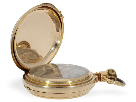 Pocket watch: heavy gold hunting case with chronometer escape… - photo 5