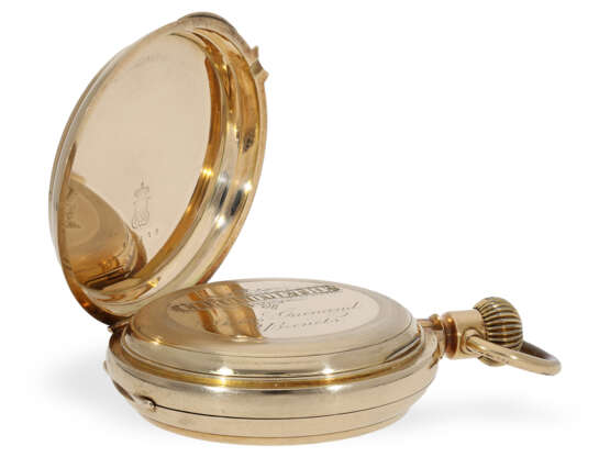 Pocket watch: heavy gold hunting case with chronometer escape… - photo 6