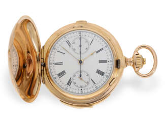 Pocket watch: especially heavy, pink gold hunting case watch…