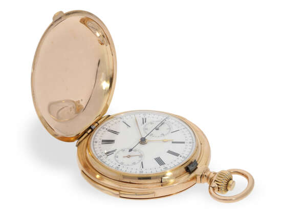 Pocket watch: especially heavy, pink gold hunting case watch… - photo 5