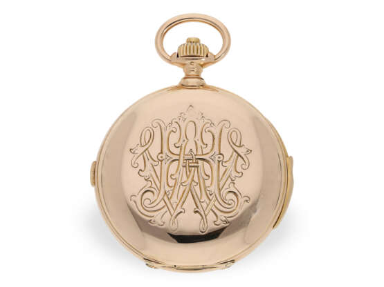 Pocket watch: especially heavy, pink gold hunting case watch… - photo 6