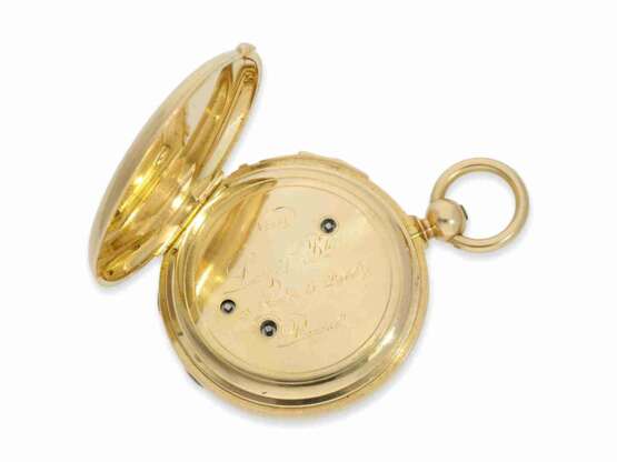 Pocket watch: early gold hunting case repeater with seconde m… - photo 3