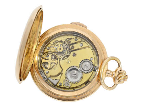 Pocket watch: heavy and large 18K gold hunting case repeater… - photo 2