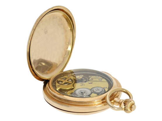 Pocket watch: heavy and large 18K gold hunting case repeater… - фото 4
