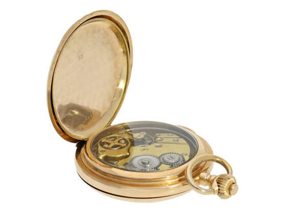 Pocket watch: heavy and large 18K gold hunting case repeater… - photo 4