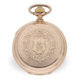 Pocket watch: heavy pink gold hunting case watch with repeate… - фото 7