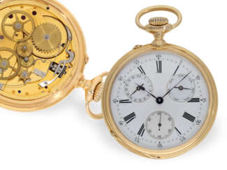 Taschenuhr: extrem seltenes Ankerchronometer mit Kalender, s…