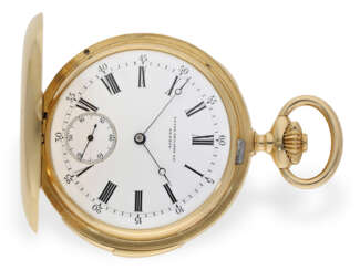 Pocket watch: unusual Patek Philippe gold hunting case watch…