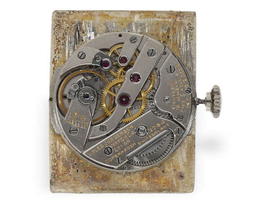 Wristwatch: very rare, large, white gold Art Deco men's watch… - фото 5