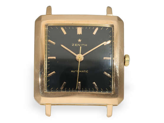 Wristwatch: extremely rare pink gold Zenith with black dial "… - photo 1