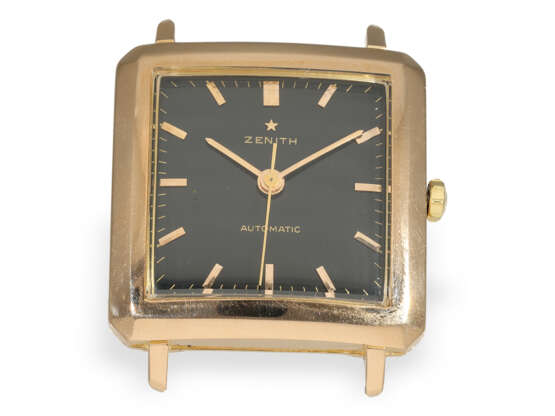 Wristwatch: extremely rare pink gold Zenith with black dial "… - photo 2