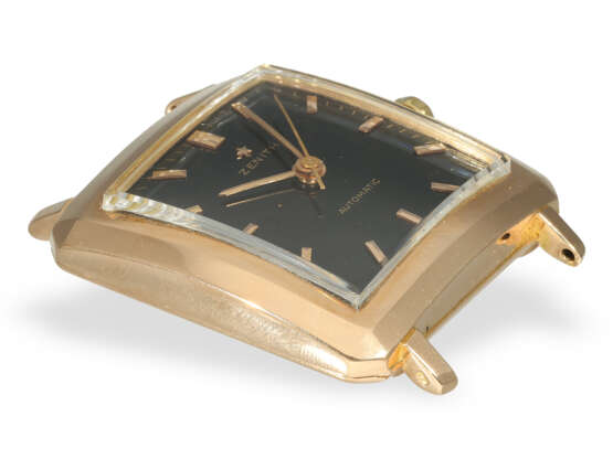 Wristwatch: extremely rare pink gold Zenith with black dial "… - photo 5