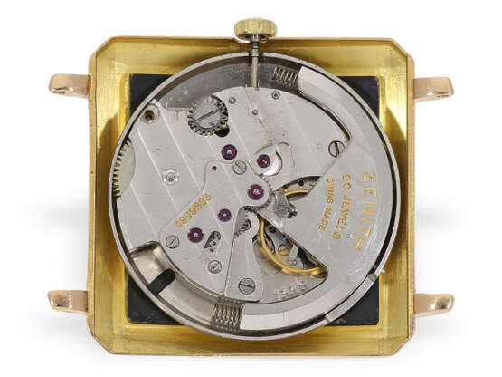 Wristwatch: extremely rare pink gold Zenith with black dial "… - photo 7