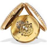 Pocket watch: important, big gold/enamel pocket watch with pe… - photo 2