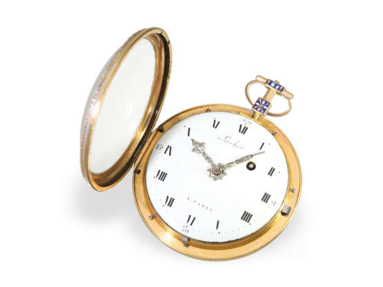 Pocket watch: large gold/enamel verge watch, Lechet Paris, ca… - фото 4
