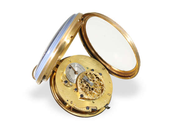 Pocket watch: large gold/enamel verge watch, Lechet Paris, ca… - photo 6
