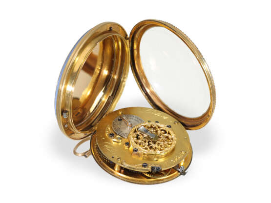 Pocket watch: large gold/enamel verge watch, Lechet Paris, ca… - photo 7